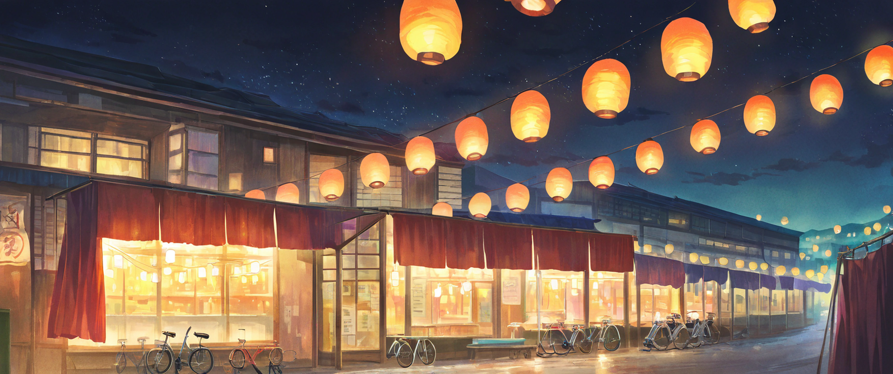 Night Market lofi wallpaper