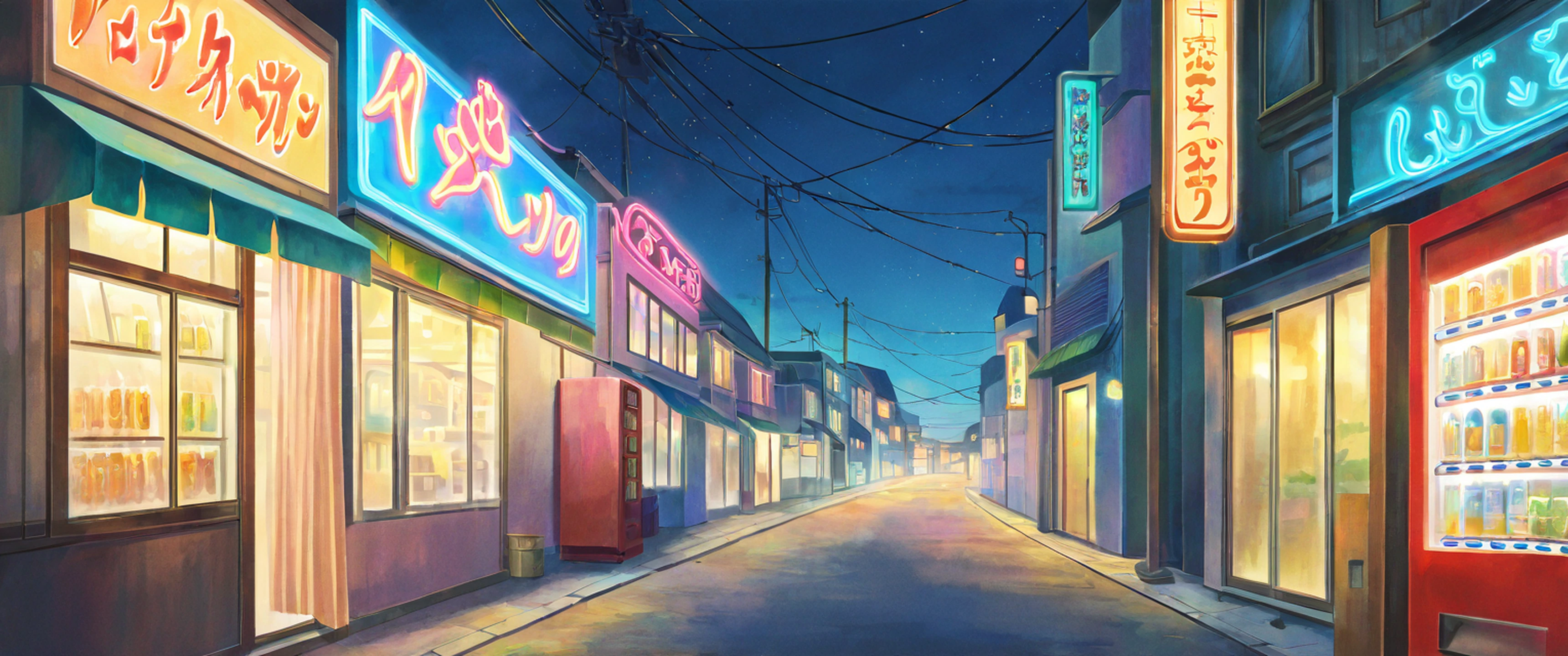 Night Market lofi wallpaper