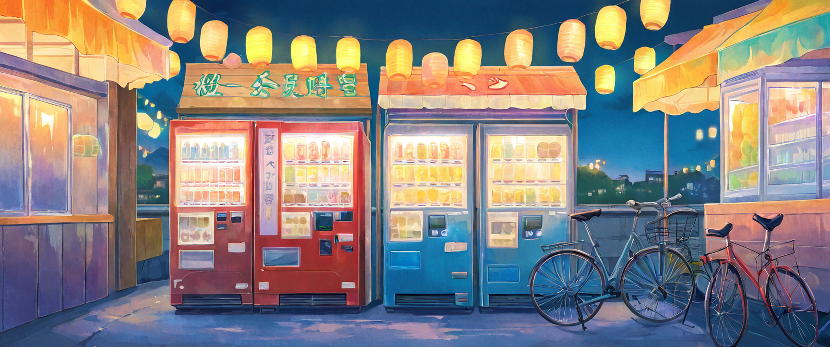 Night Market lofi wallpaper