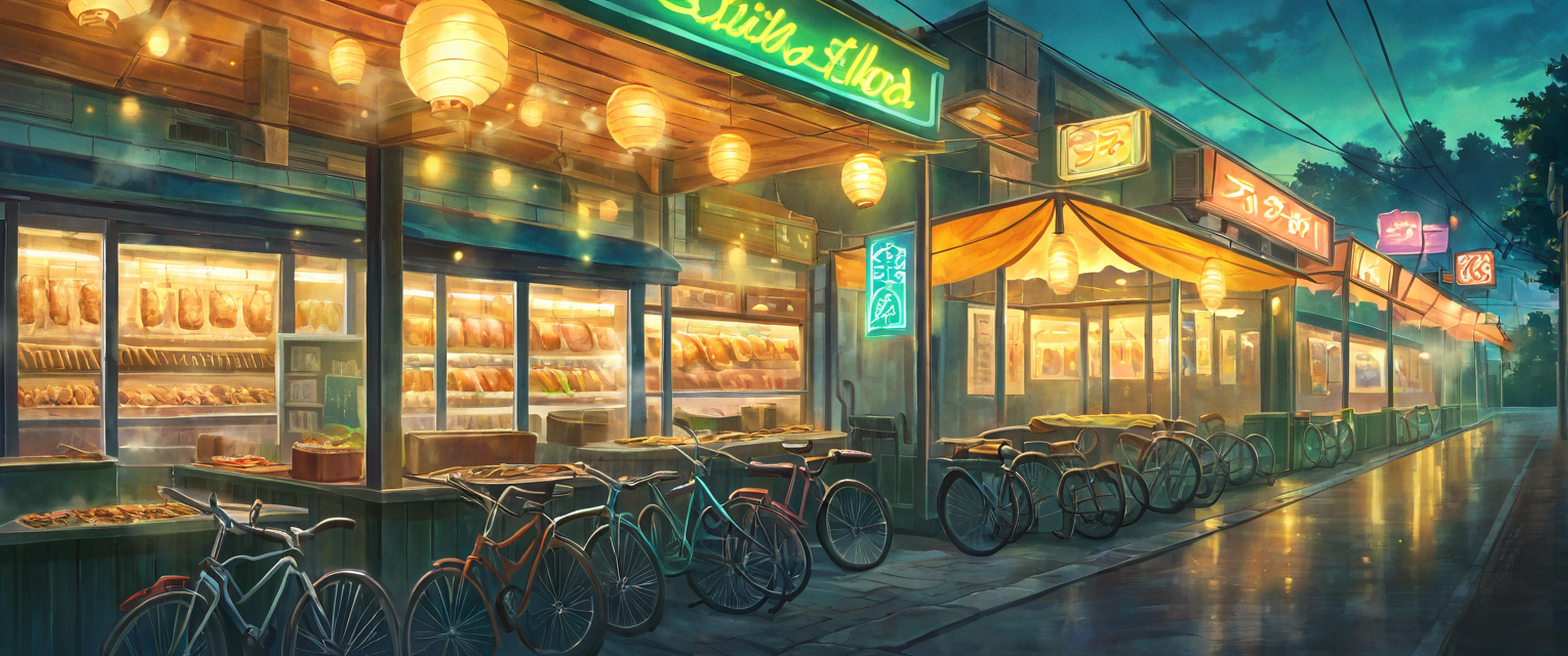 Night Market lofi wallpaper