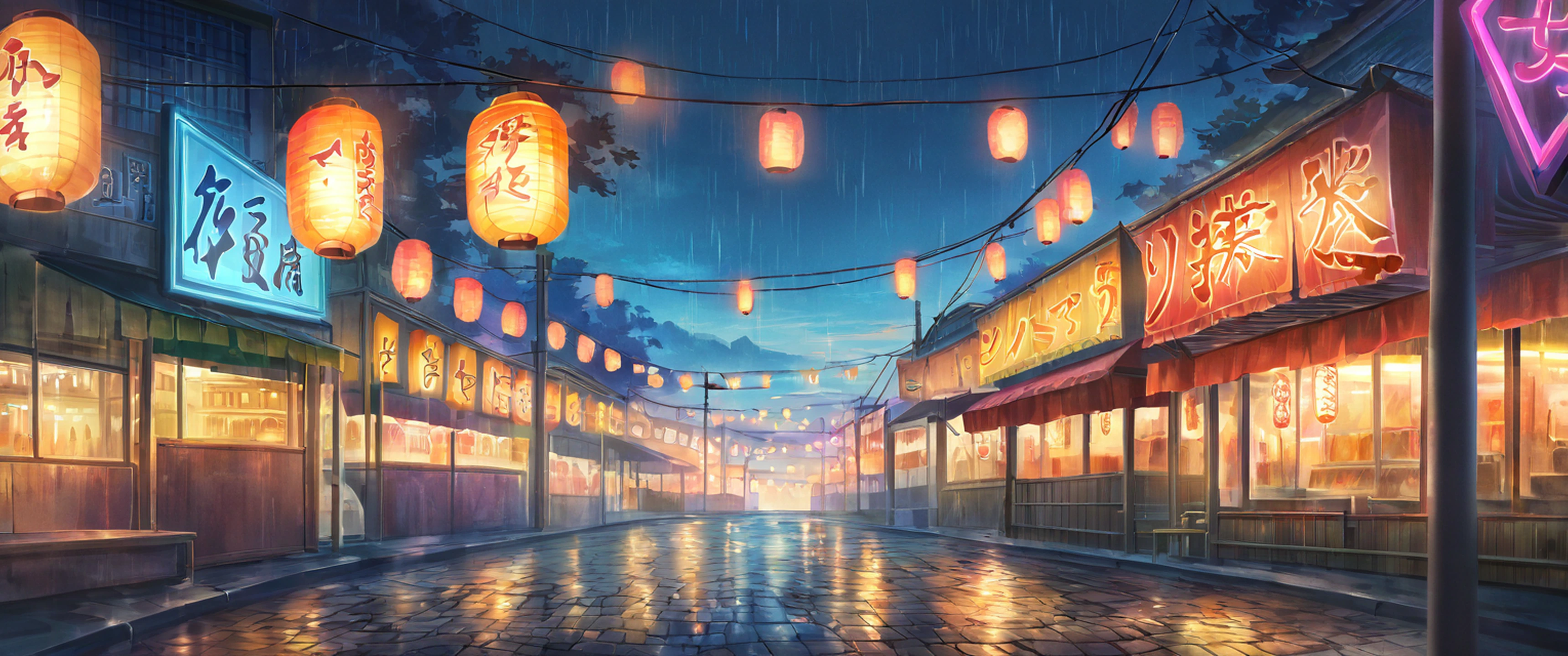 Night Market lofi wallpaper