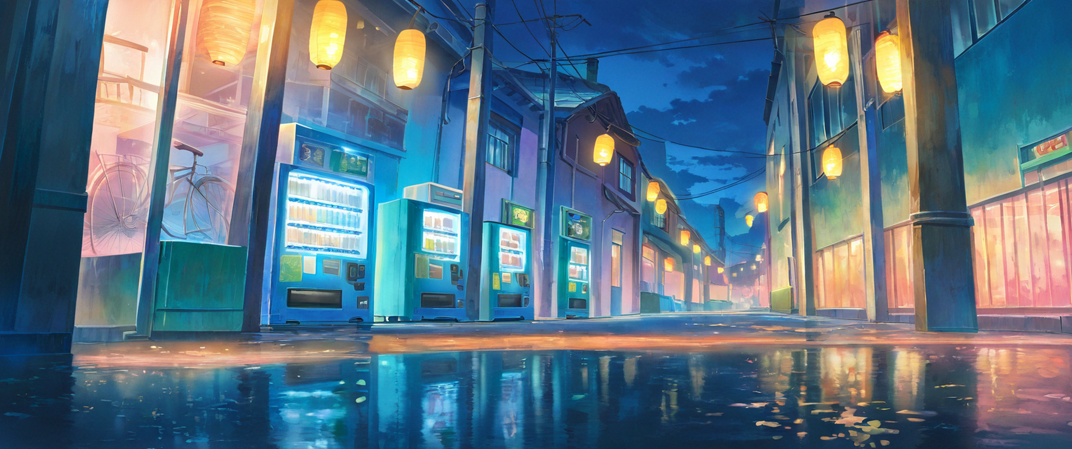 Old Alley Rain lofi wallpaper