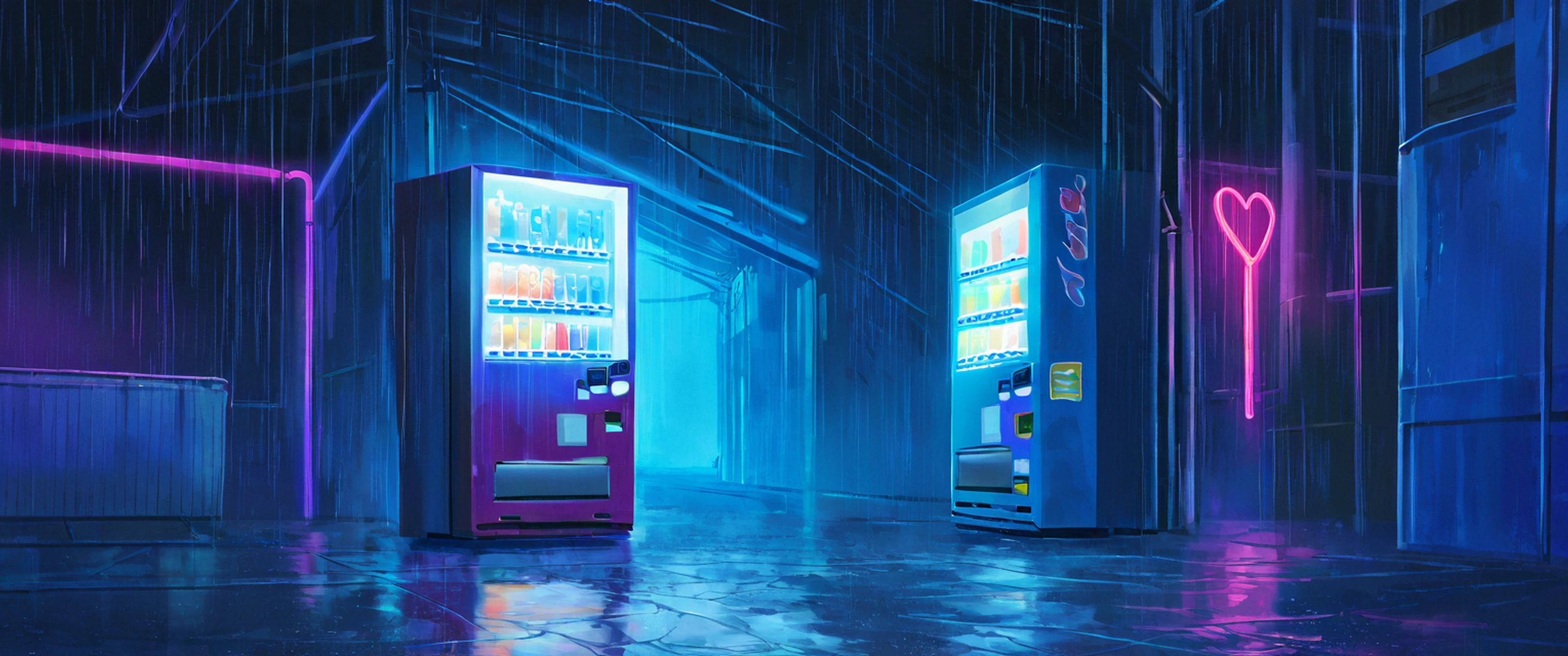 Old Alley Rain lofi wallpaper