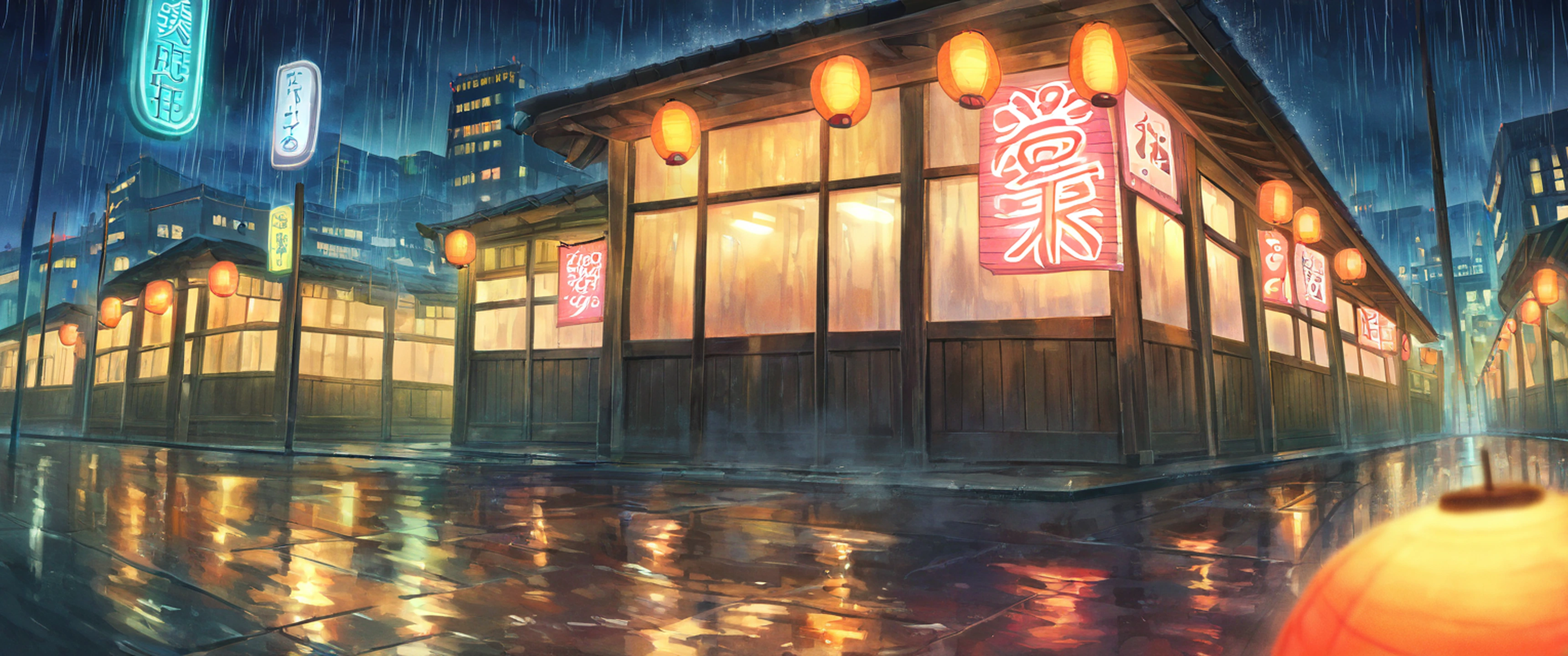 Old Alley Rain lofi wallpaper