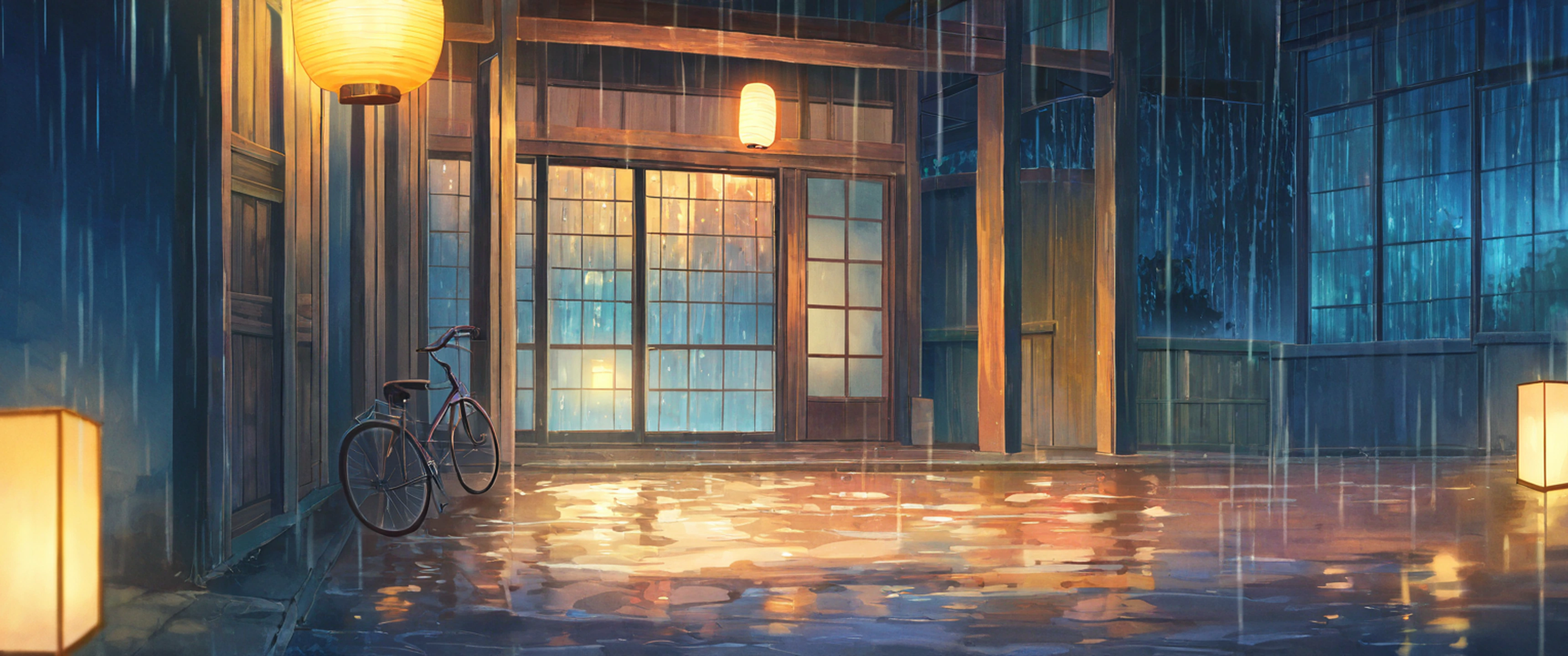 Old Alley Rain lofi wallpaper