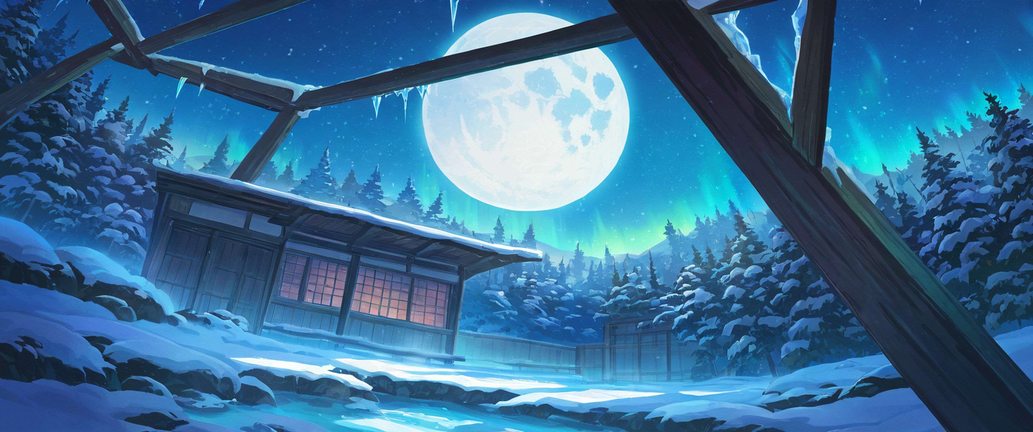 Onsen Winter lofi wallpaper