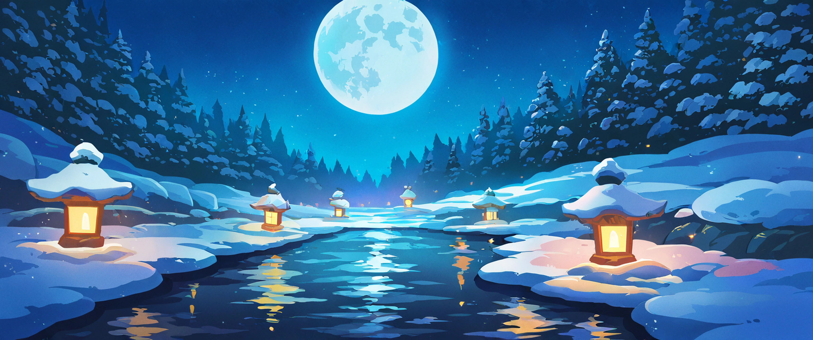 Onsen Winter lofi wallpaper