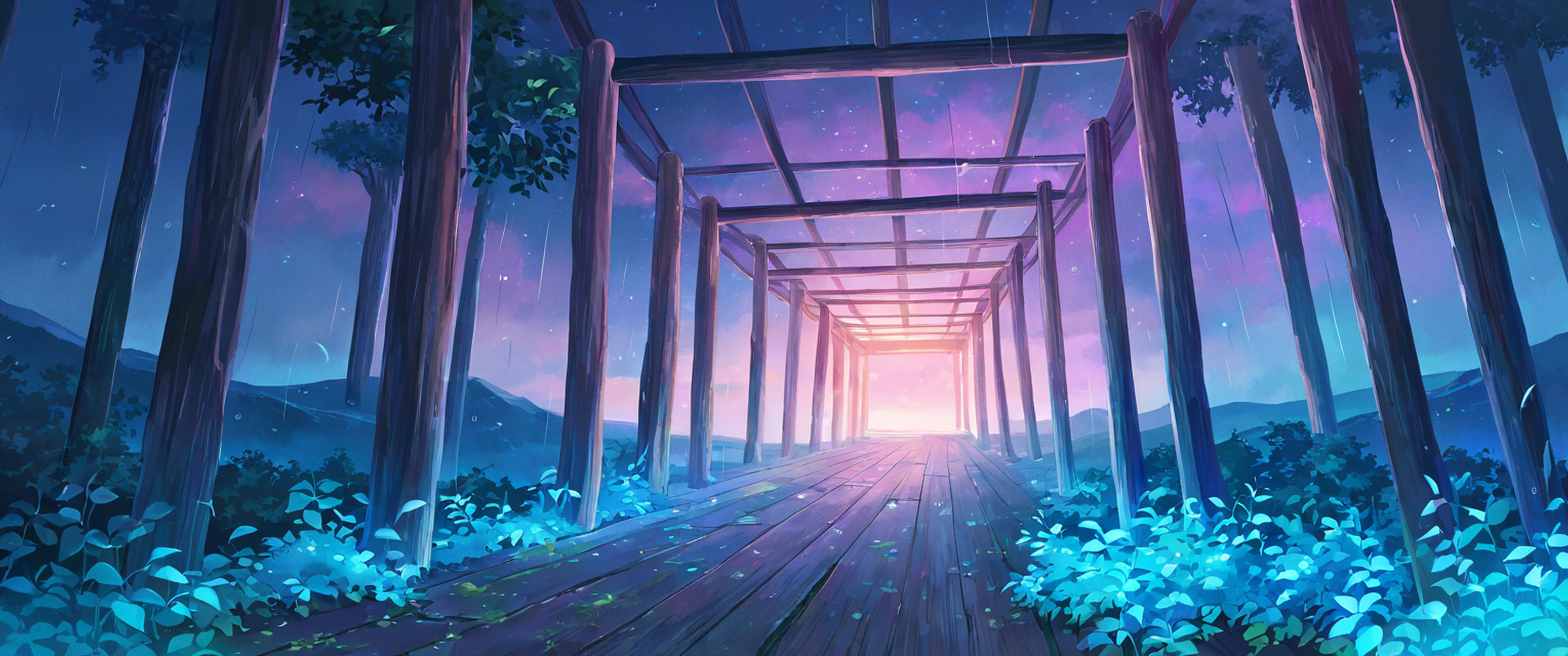 Rainy Porch Engawa lofi wallpaper