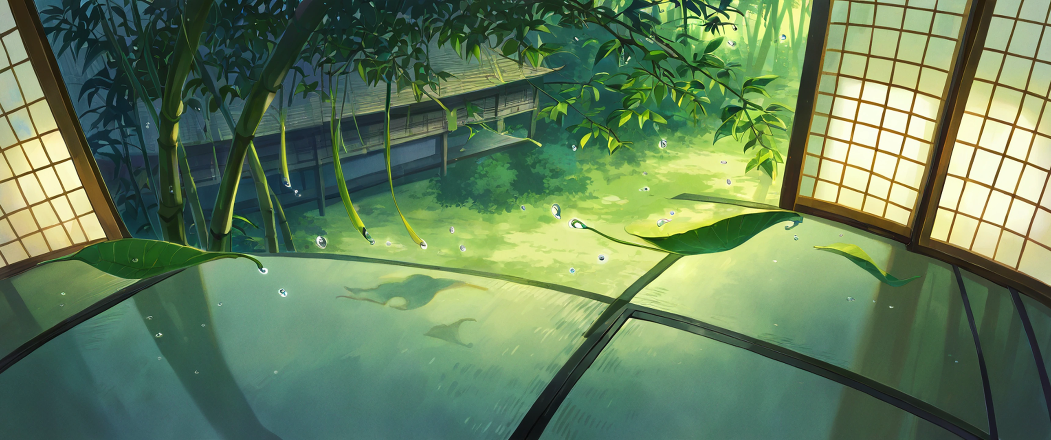 Rainy Porch Engawa lofi wallpaper