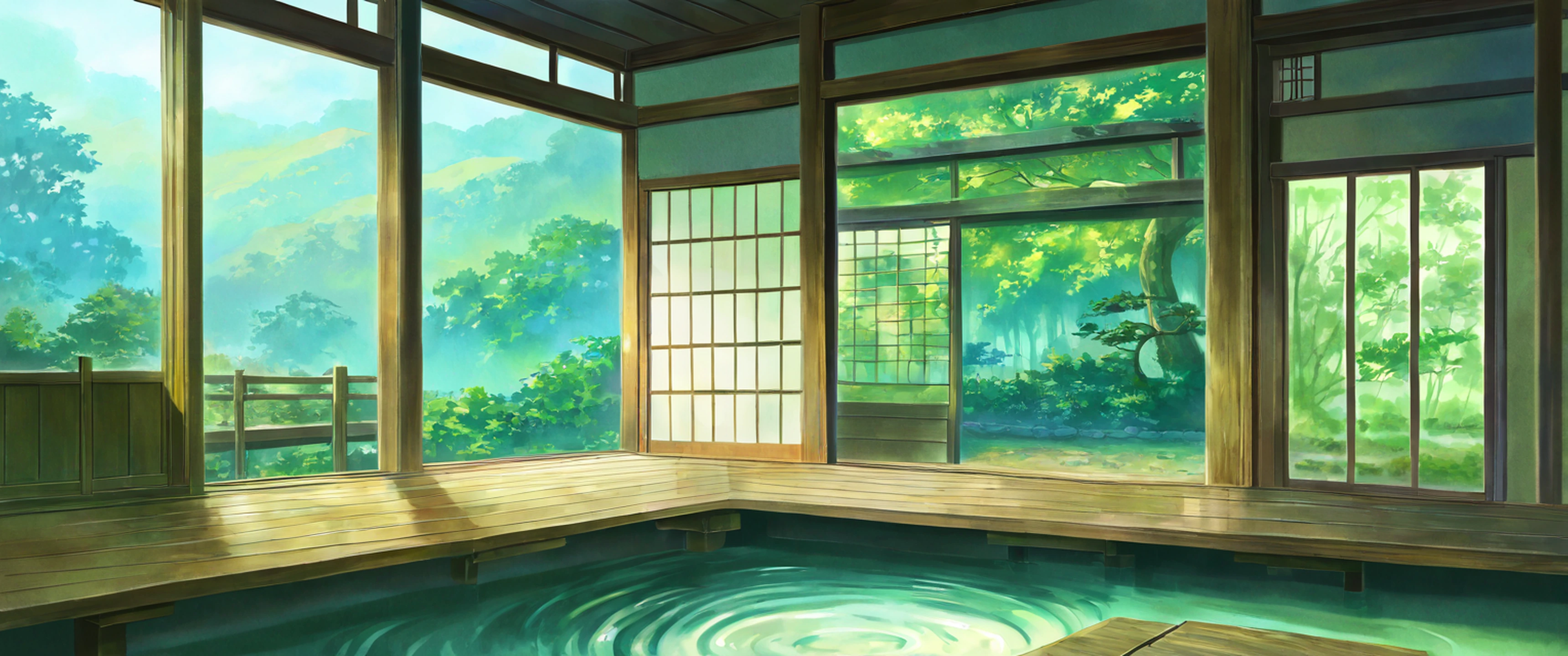 Rainy Porch Engawa lofi wallpaper