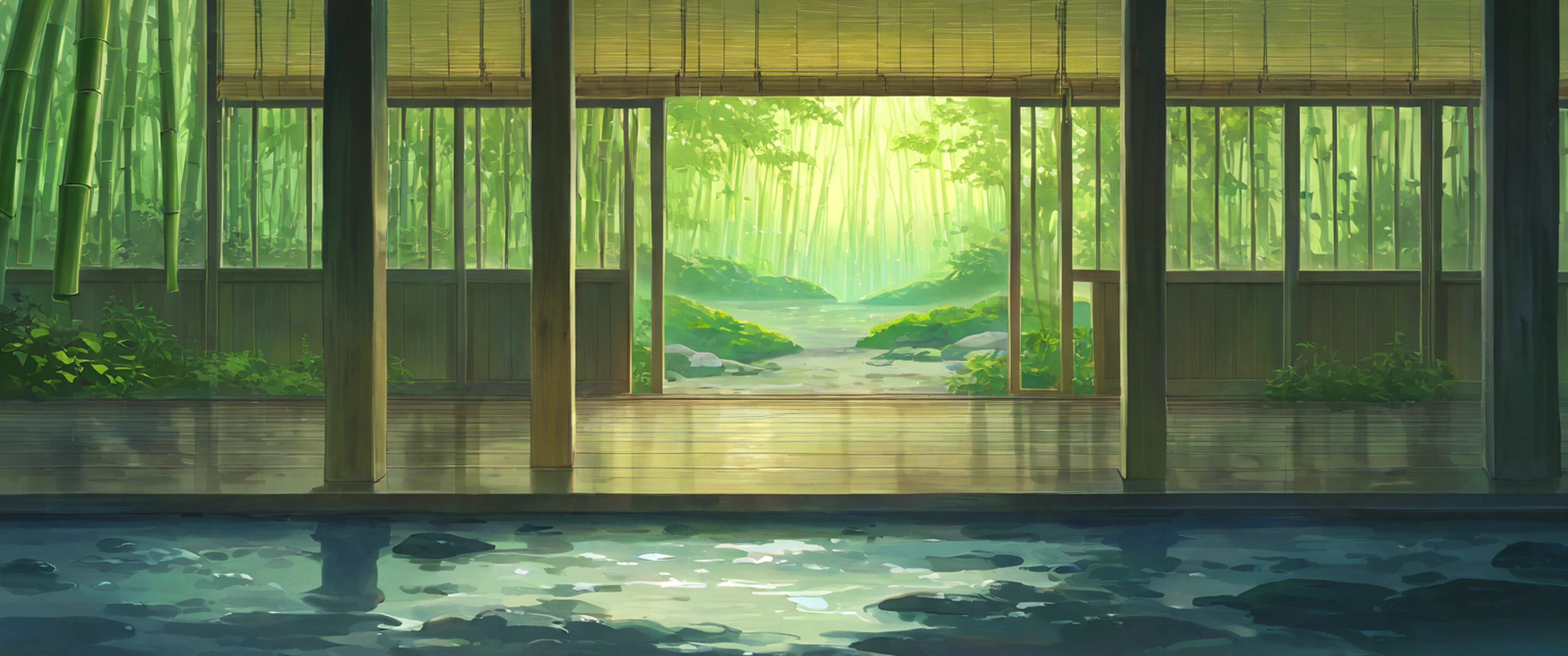 Rainy Porch Engawa lofi wallpaper
