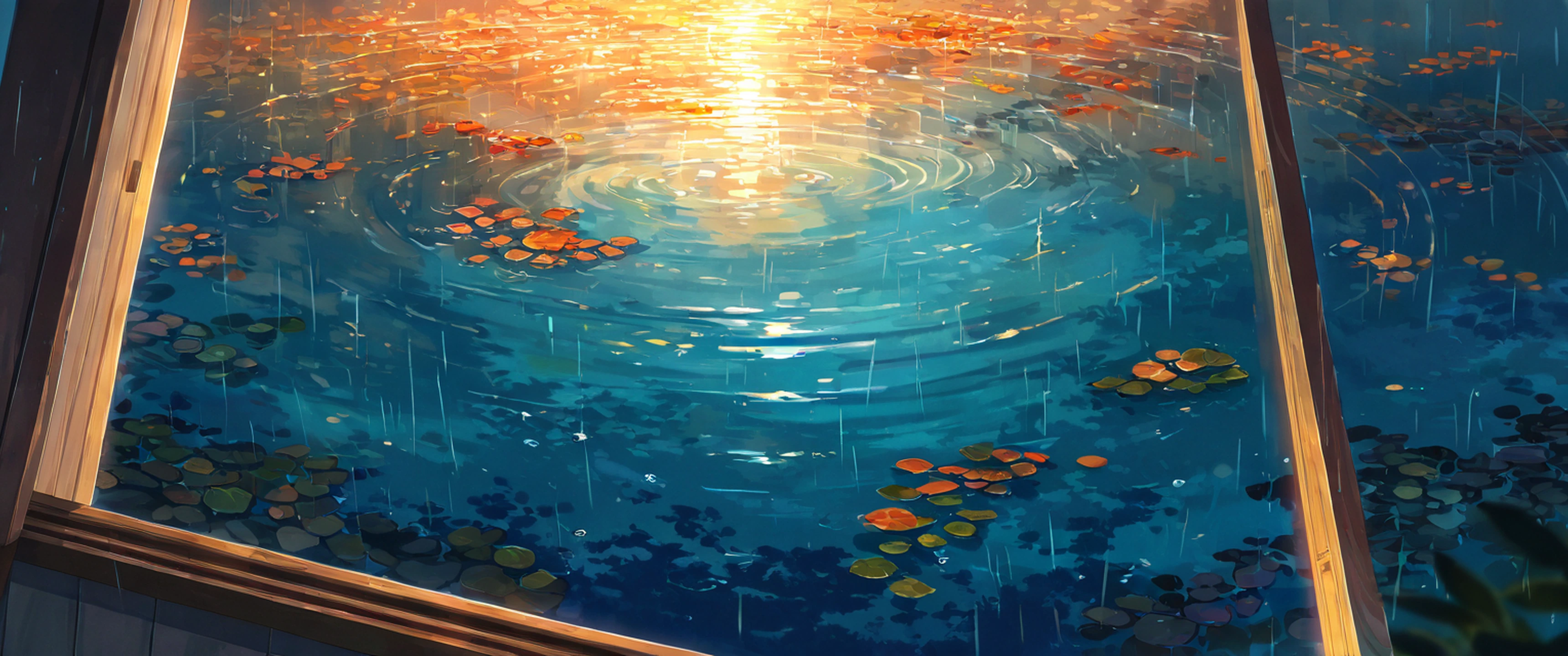 Rainy Porch Engawa lofi wallpaper