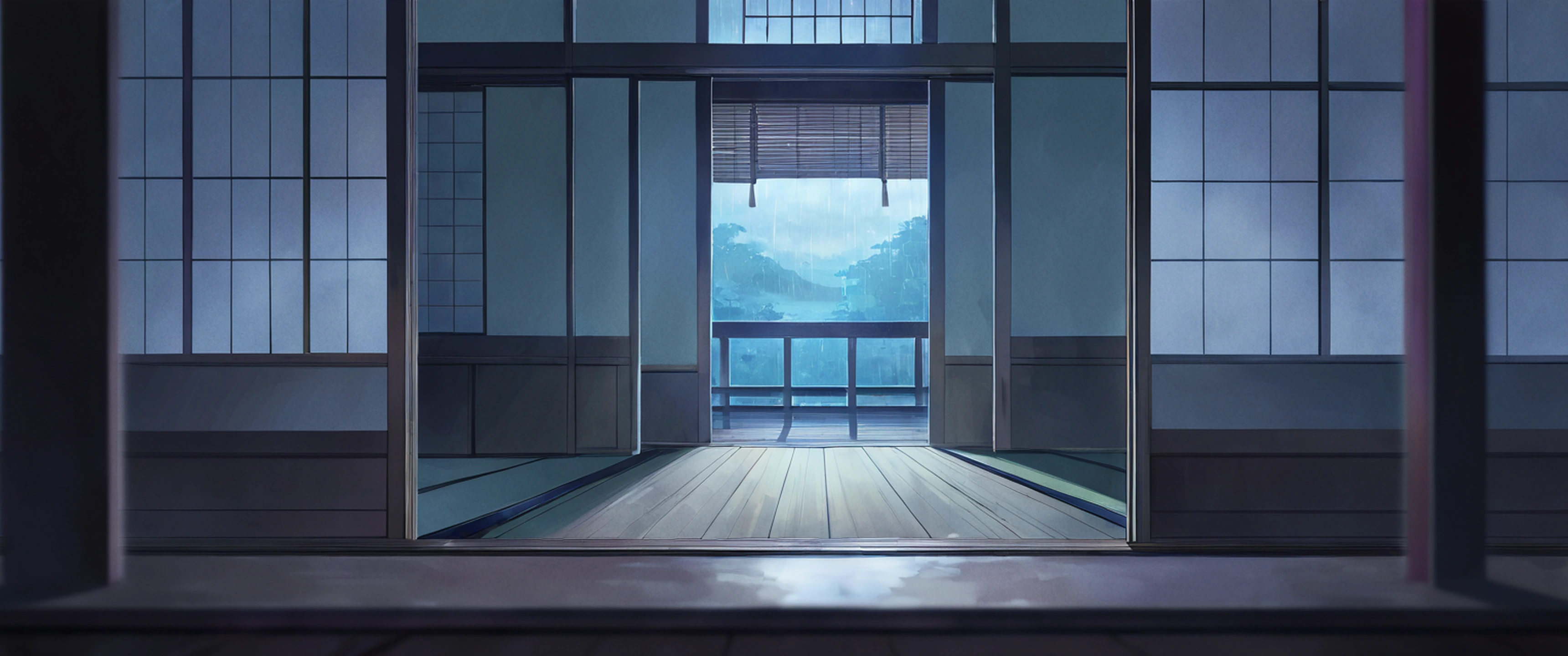 Rainy Porch Engawa lofi wallpaper