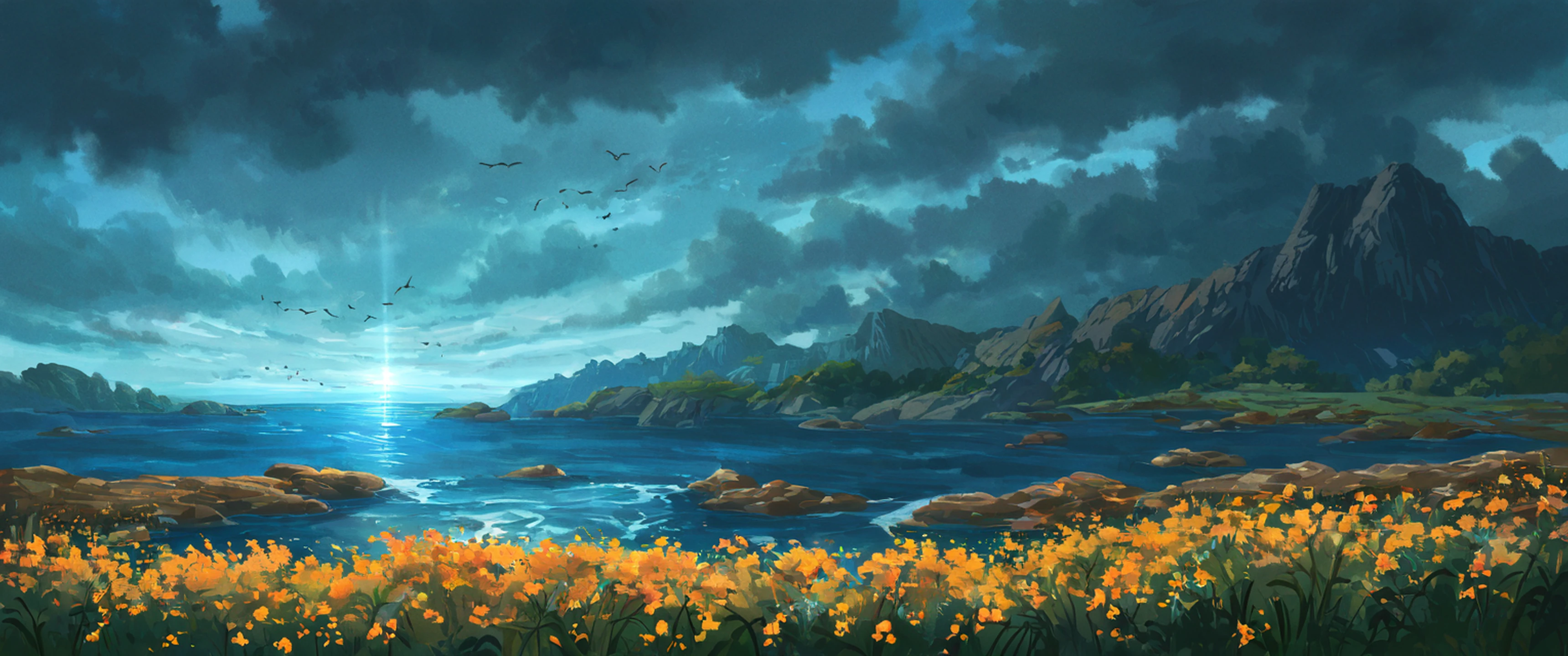 Seaside Lighthouse lofi wallpaper