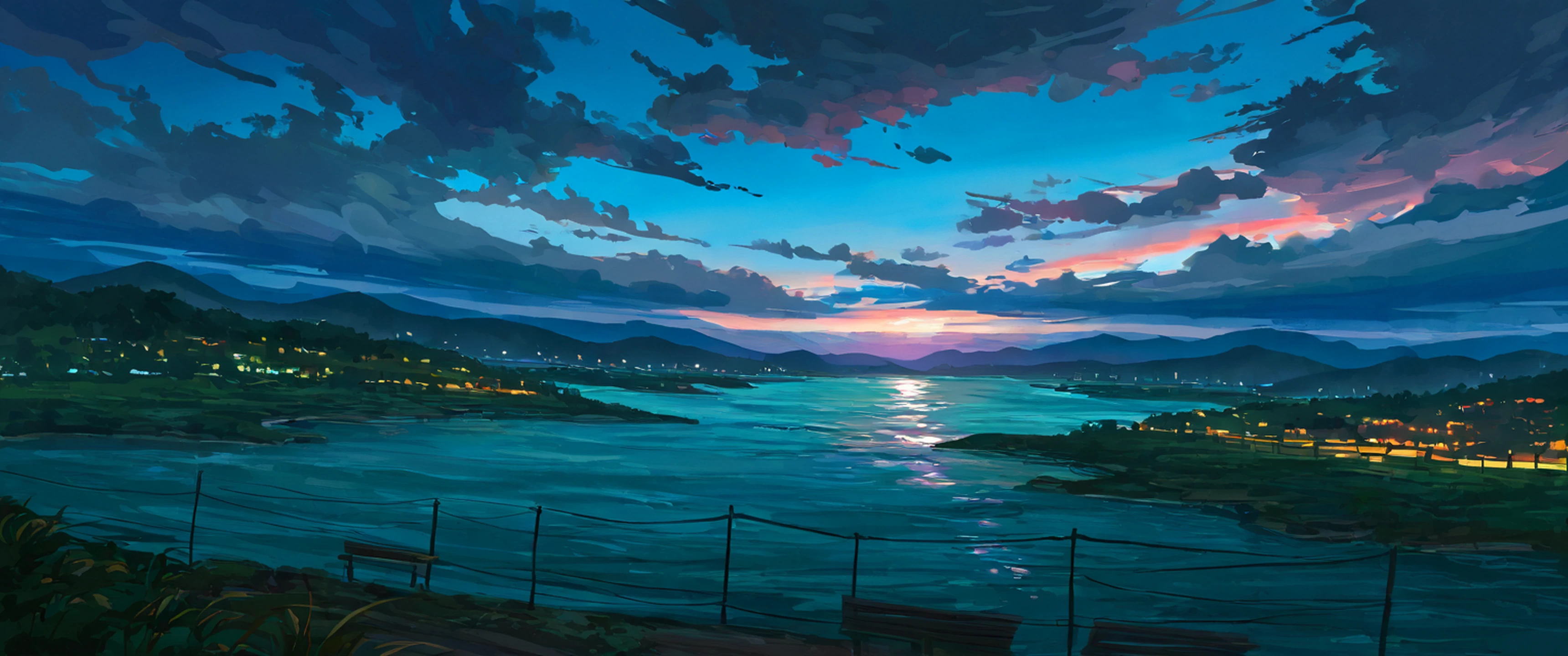 seaside lighthouse lofi wallpaper