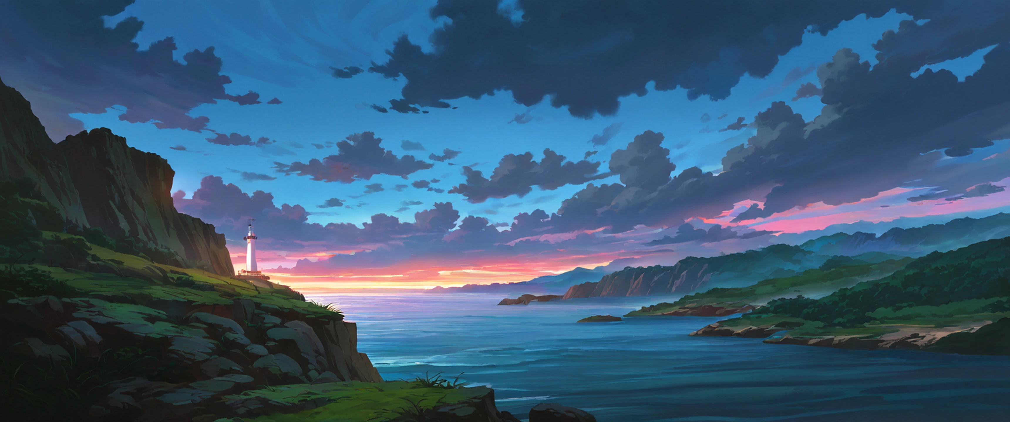 Seaside Lighthouse lofi wallpaper