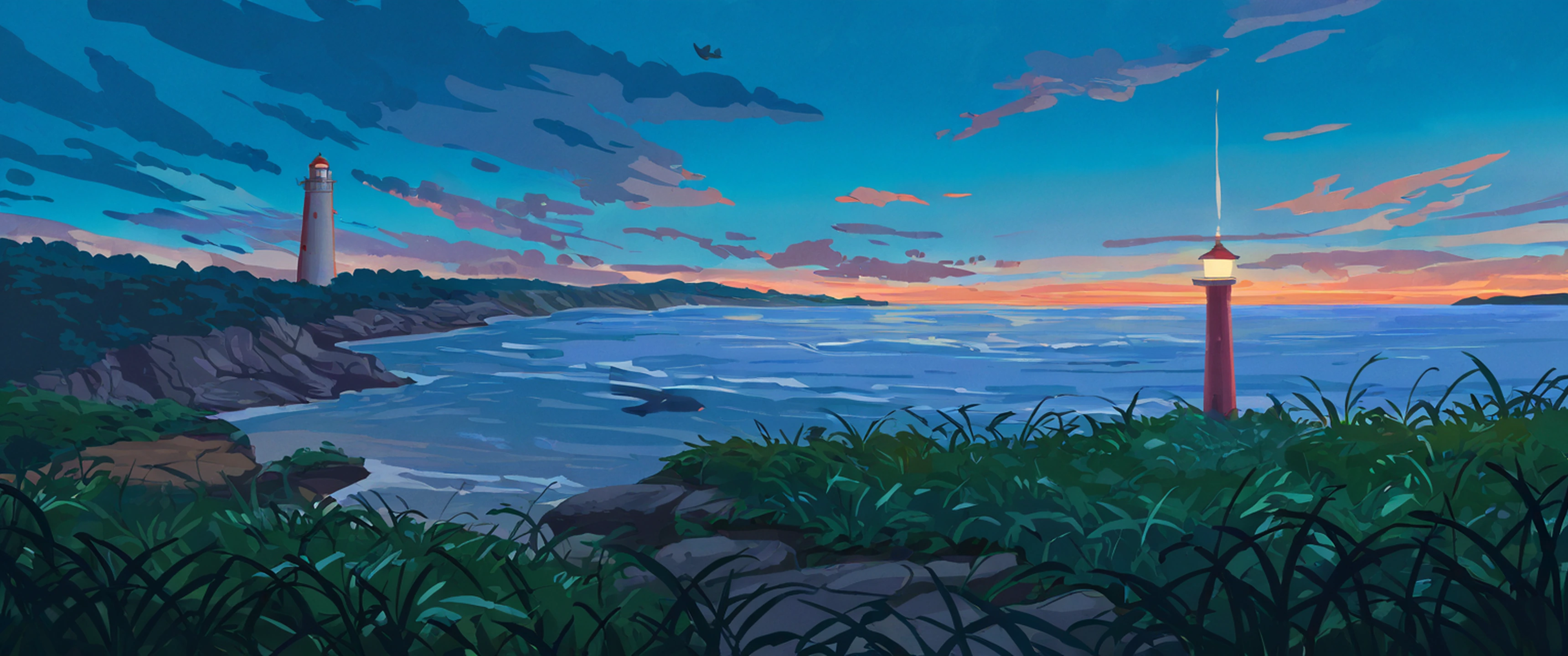 Seaside Lighthouse Seaside Lighthouse 1754323572 lofi anime wallpaper free download