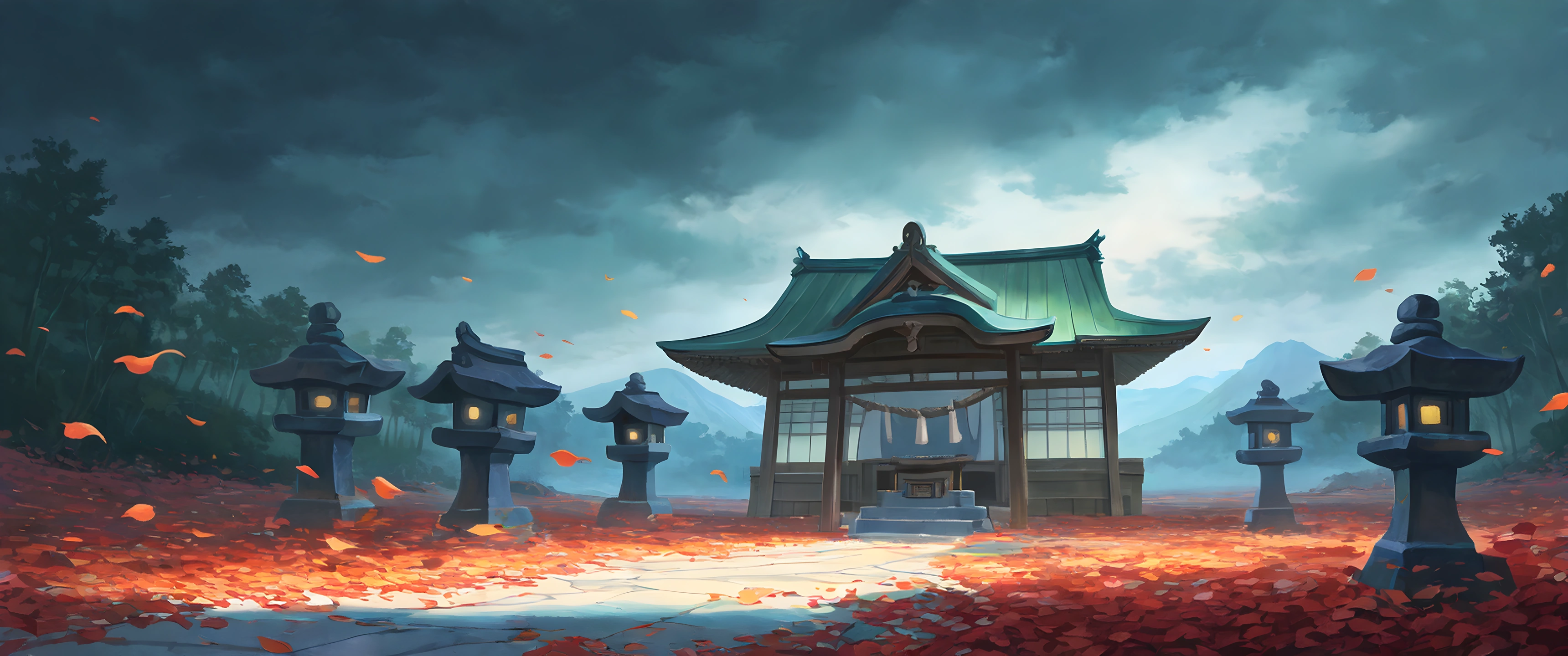 Shrine Torii lofi wallpaper