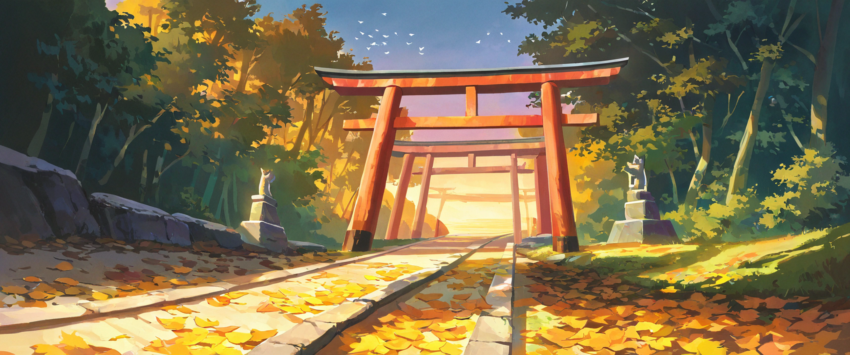 Shrine Torii lofi wallpaper