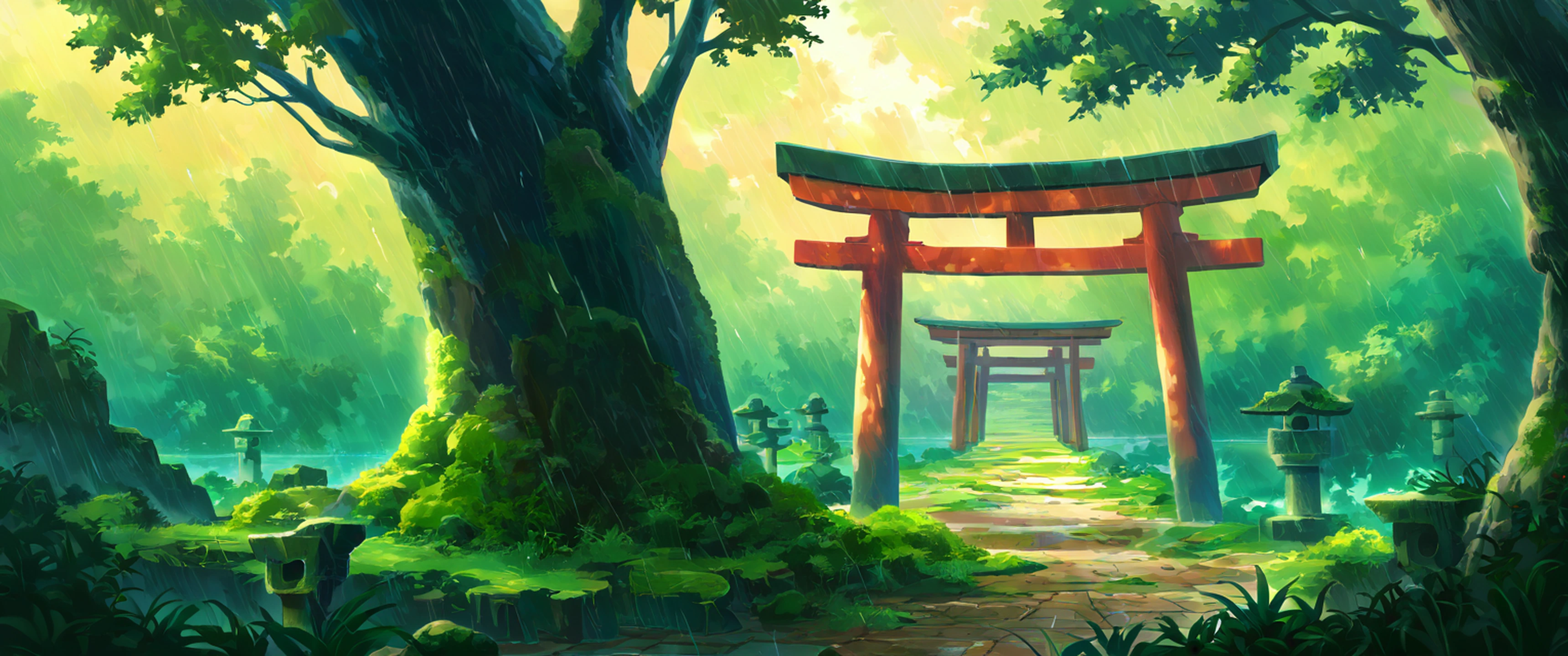 Shrine Torii lofi wallpaper