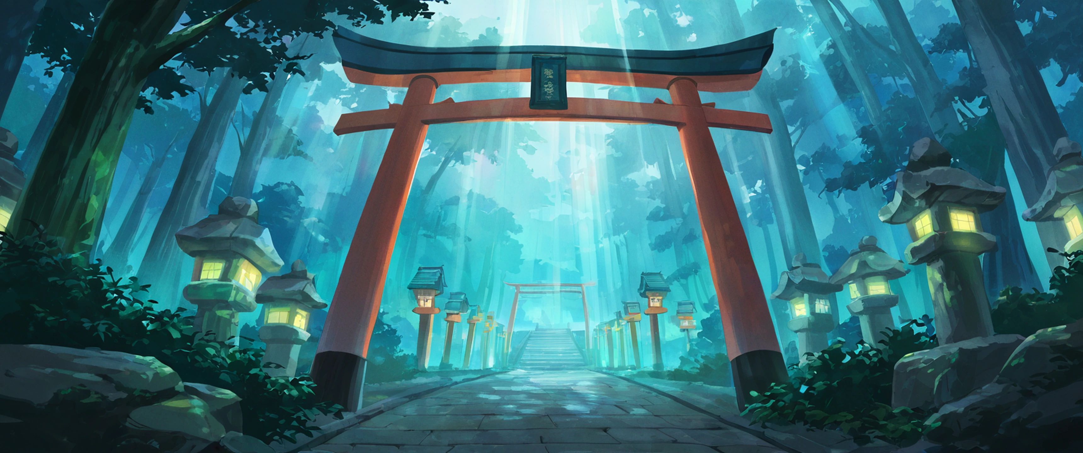 Shrine Torii lofi wallpaper