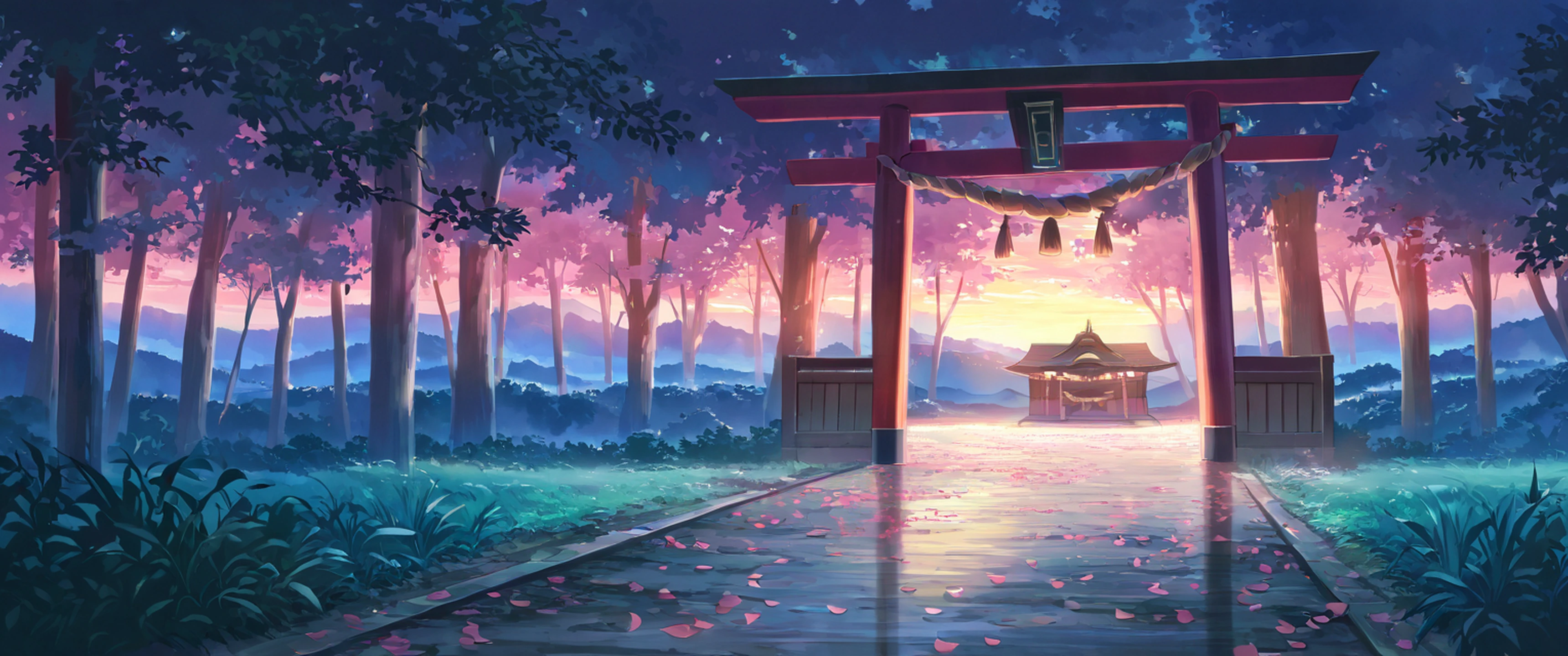 shrine torii lofi wallpaper