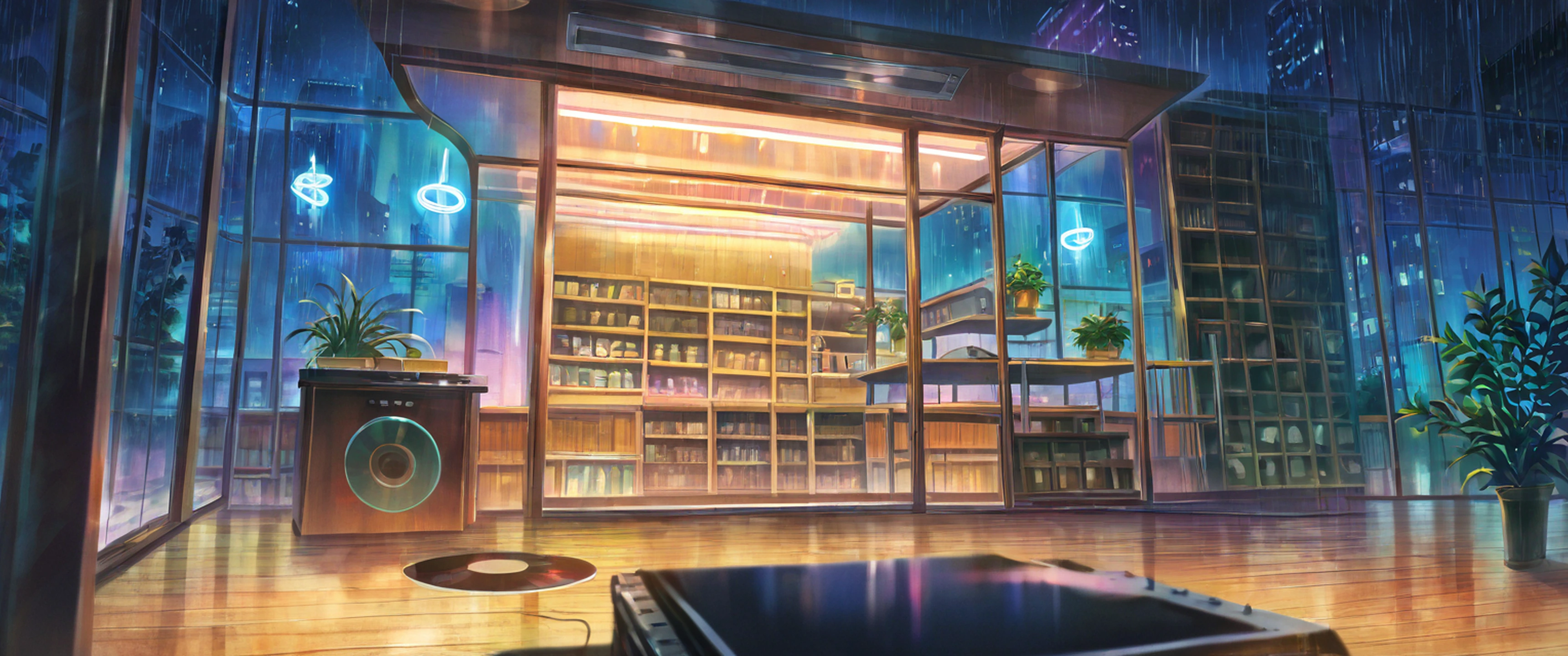 Vinyl Record Shop lofi wallpaper