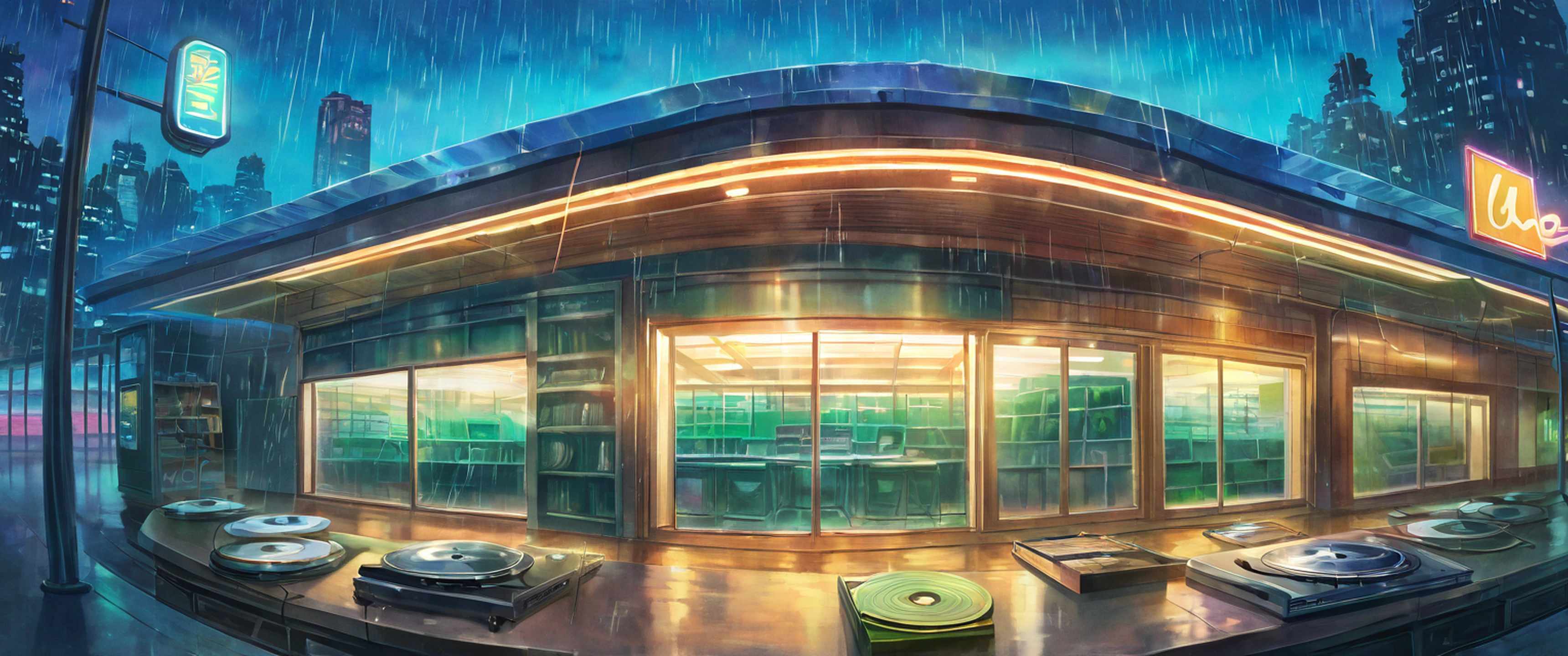 Vinyl Record Shop lofi wallpaper