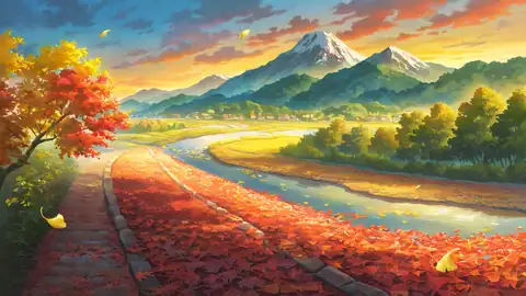 Autumn Maple Village lofi wallpaper autumn maple village 0059625166