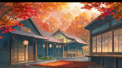 Autumn Maple Village lofi wallpaper autumn maple village 0722423532