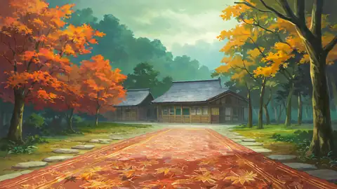 Autumn Maple Village lofi wallpaper autumn maple village 0725908667