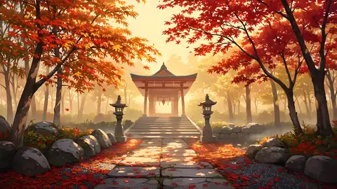 Autumn Maple Village lofi wallpaper autumn maple village 0812545218