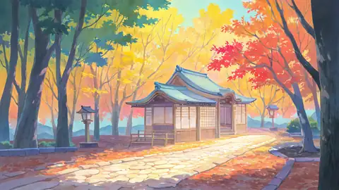 Autumn Maple Village lofi wallpaper autumn maple village 0835150321