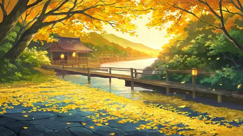 Autumn Maple Village lofi wallpaper autumn maple village 0892428592