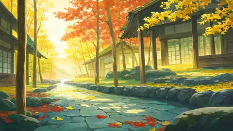 Autumn Maple Village lofi wallpaper autumn maple village 1015168709