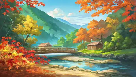 Autumn Maple Village lofi wallpaper autumn maple village 1161334804