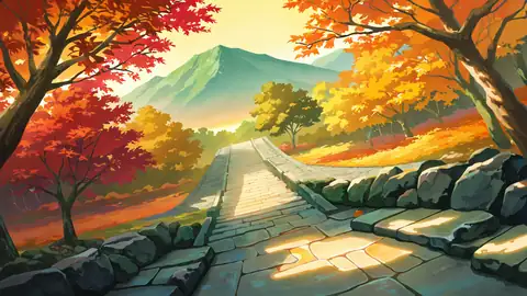 Autumn Maple Village lofi wallpaper autumn maple village 1329875012