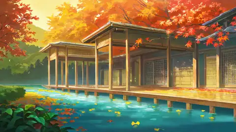 Autumn Maple Village lofi wallpaper autumn maple village 1488810681