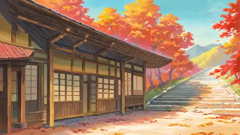 Autumn Maple Village lofi wallpaper autumn maple village 1590543403