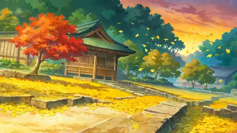 Autumn Maple Village lofi wallpaper autumn maple village 1887069072