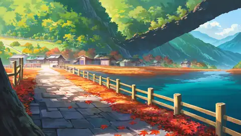 Autumn Maple Village lofi wallpaper autumn maple village 1965632175