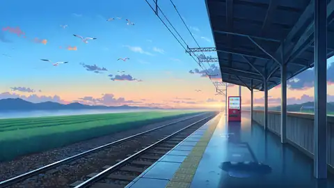 Countryside Train Station lofi wallpaper countryside train station 1173567563