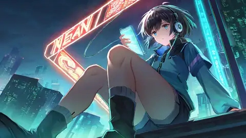 Cyberpunk Boy Rooftop lofi wallpaper cyberpunk boy rooftop 0248745988