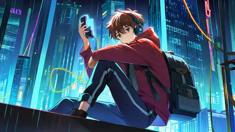 Cyberpunk Boy Rooftop lofi wallpaper cyberpunk boy rooftop 0475584882