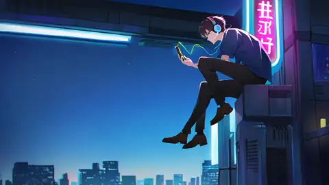 Cyberpunk Boy Rooftop lofi wallpaper cyberpunk boy rooftop 0531784327