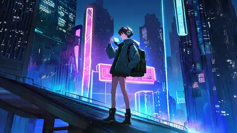 Cyberpunk Boy Rooftop lofi wallpaper cyberpunk boy rooftop 1322056132