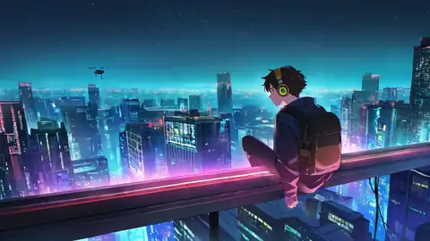 Cyberpunk Boy Rooftop lofi wallpaper cyberpunk boy rooftop 1694614261