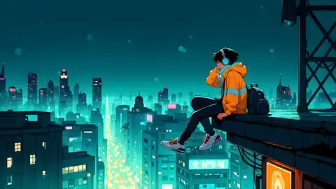 Cyberpunk Boy Rooftop lofi wallpaper cyberpunk boy rooftop 1984266585