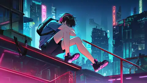 Cyberpunk Boy Rooftop lofi wallpaper cyberpunk boy rooftop 2075011026