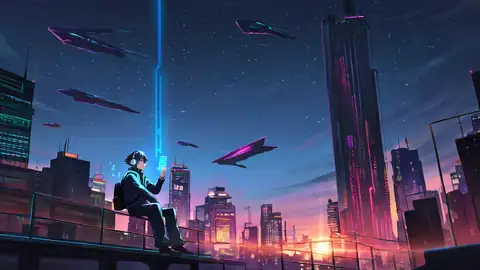 Cyberpunk Boy Rooftop lofi wallpaper cyberpunk boy rooftop 2103222588